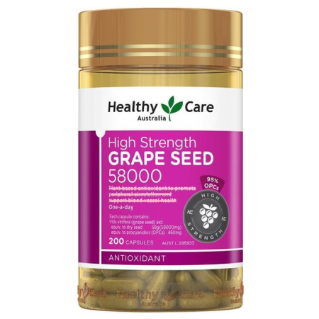 Healthy Care Grape Seed 58000mg. 200 Capsules , Healthy Care ,  องุ่นสกัด Healthy Care ,Grape Seed ช่วยเรื่องอะไร ,healthy care grape seed 58000 กิน วันละ กี่ เม็ด